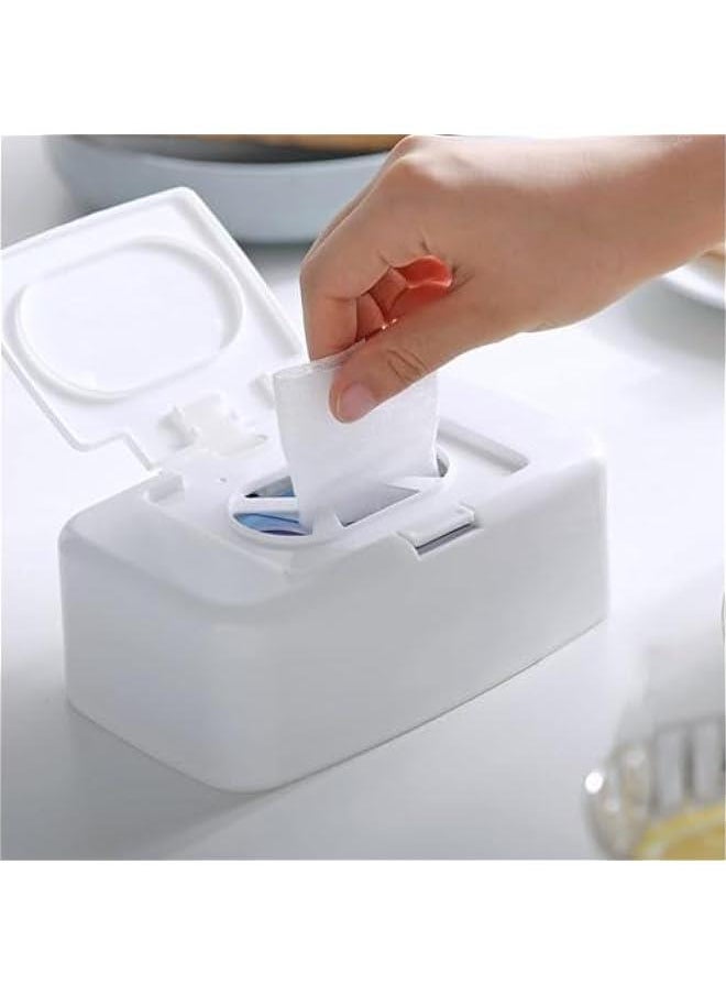 Wipes Dispenser Wipe Holder for Flushable Water Wipes Refillable Wipe Container Keeps Wipes Fresh Easy Open Close Case for Home Travel Ideal for Adult Use