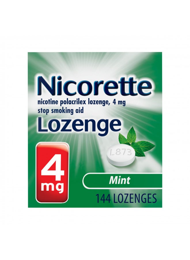 Nicorette Nicotine Lozenges to Stop Smoking, 4 mg, Mint Flavor - 144 Count (Pack of 1)