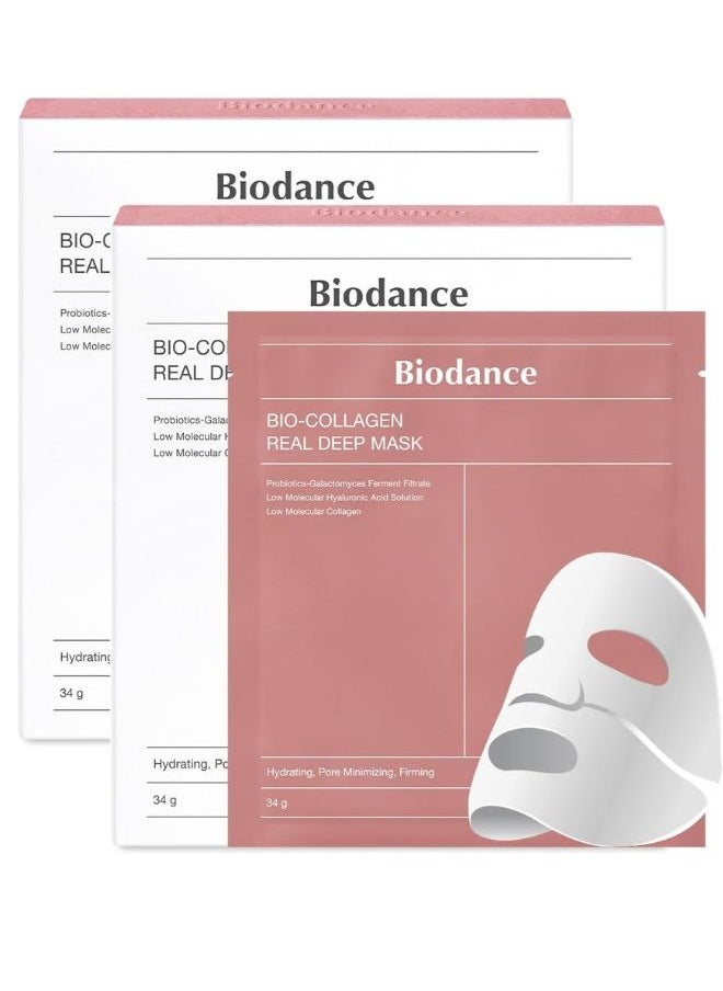 Bio-Collagen Real Deep Mask (34g x 4ea)x2 PACK OF 2, Hydrating Overnight Mask Pore Minimizing