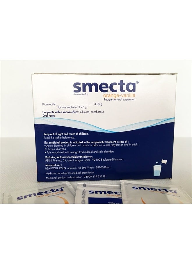 Original Smecta 3g Product of France 60 sachets Natural Treatment of Acute Diarrhea