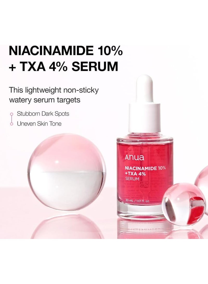 Niacinamide 10% and TXA 4% Dark Spot Removing Serum with Stainless Steel Heart-Shaped Gua Sha Tool for Skin Tightening and Massage With Travel Pouch 30 mlml