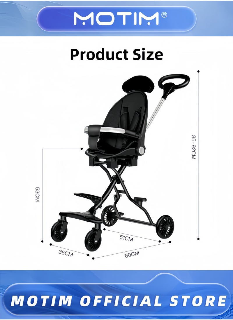 Baby Stroller Two-Way Lightweight Folding Walking Baby Stroller with Simple Baby Car Seat