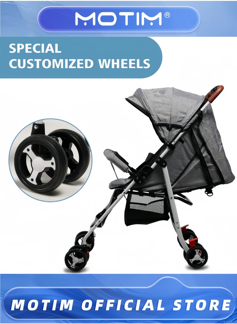 Baby Stroller Lightweight Infant Stroller with Compact Fold Multi-position Recline Umbrella Stroller with Canopy Extra Large Storage and Cup Holder for Infant and Toddler