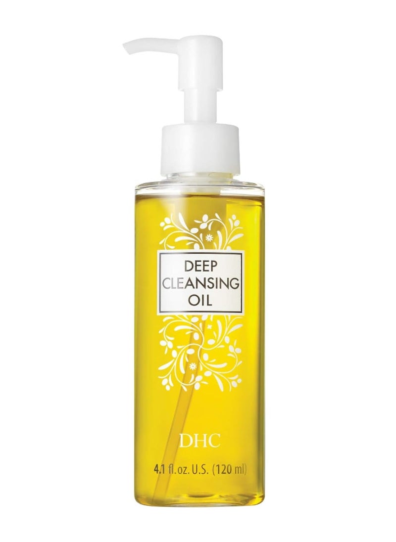 DHC Deep Cleansing Oil Medium, Facial Cleansing Oil, Makeup Remover, Cleanses without Clogging Pores, Residue-Free, Fragrance and Colorant Free, All Skin Types, 4.1 fl. oz.