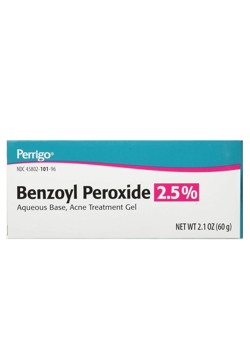 Perrigo 2.5% Benzoyl Peroxide Acne Treatment Gel 60gm Tube