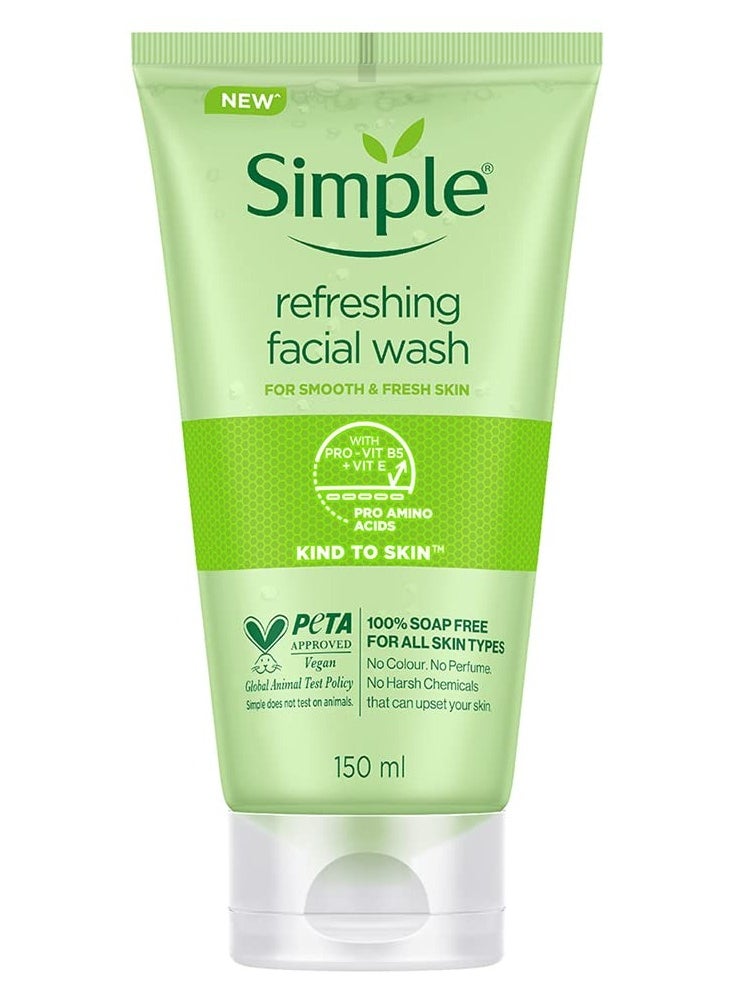 Simple Kind to Skin Refreshing Facial Wash Gel ,150 ml (5 Ounce)