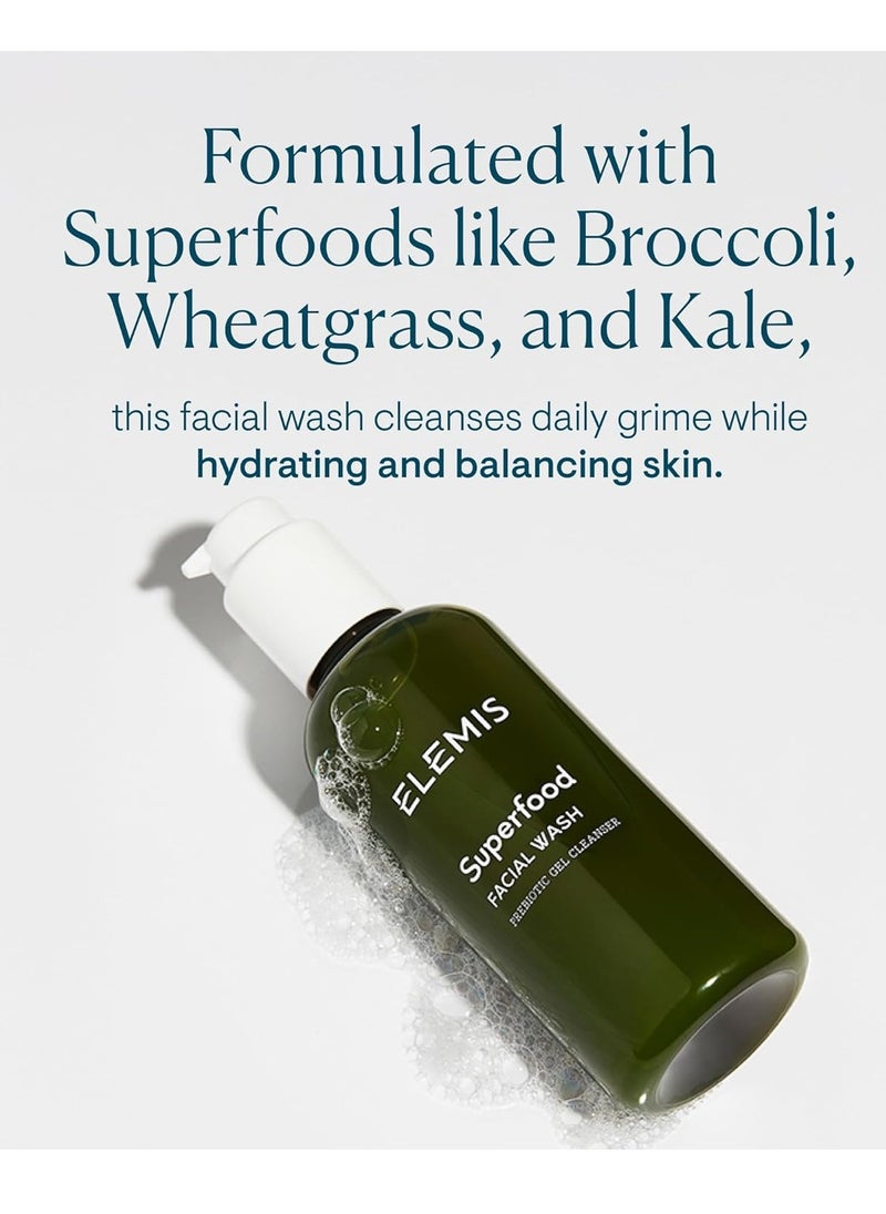 ELEMIS Superfood Facial Wash | Revitalizing Daily Prebiotic Gel Wash Gently Cleanses, Nourishes, and Balances Skin for a Fresh, Glowing Complexion