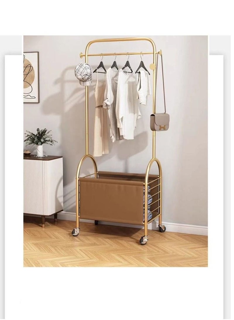 New Boutique Clothes Rack Wheels Bedroom Gold Metal Home Accessories Nordic Shoe Rack Hall Furniture