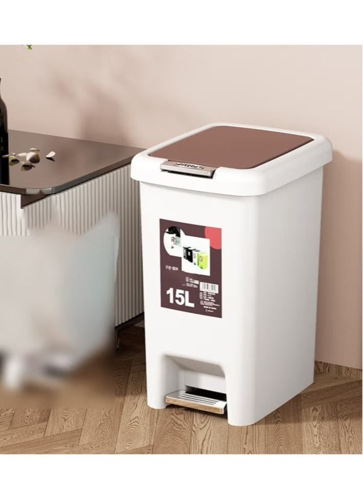 Large-Capacity Trash can, Indoor deodorizing Trash bin with lid, Foot-on Garbage bin, Used in Bathroom, Living Room，Kitchen