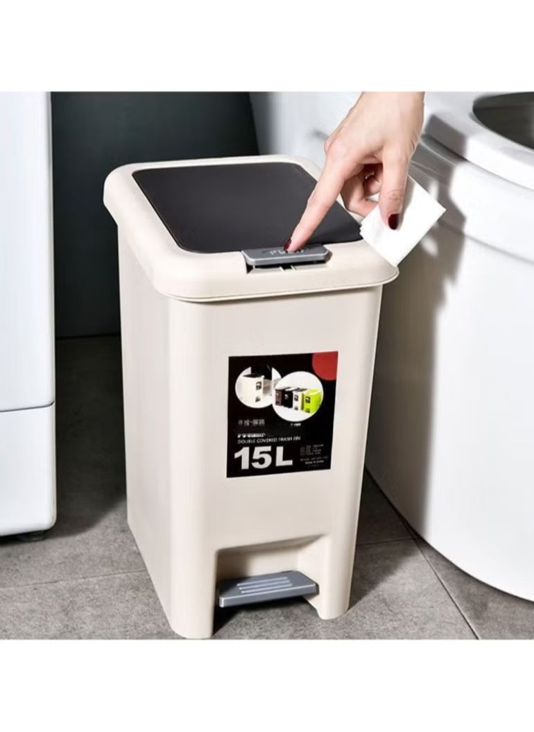 Large-Capacity Trash can, Indoor deodorizing Trash bin with lid, Foot-on Garbage bin, Used in Bathroom, Living Room，Kitchen