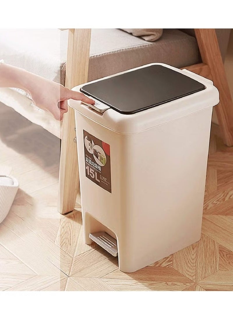 Large-Capacity Trash can, Indoor deodorizing Trash bin with lid, Foot-on Garbage bin, Used in Bathroom, Living Room，Kitchen