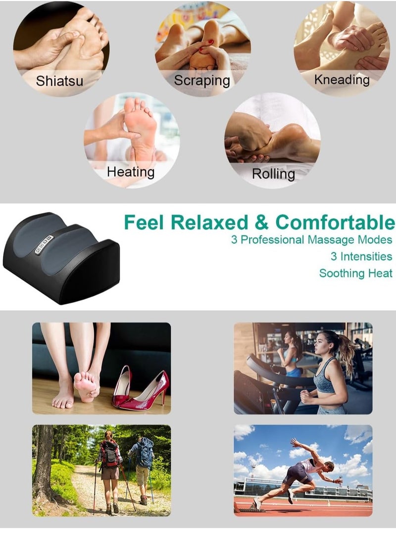 HOUMT Electric Foot Massager with Heating Function, Foot and Calf Massager with Massage Roller Relaxes Leg Muscles Improves Blood Circulation Deep Tissue Massager for Foot Gift for Mom Dad and Friends