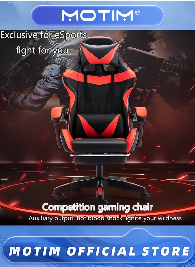 Gaming Chair Computer Chair with Footrest and Lumbar Support Height Adjustable 360° Swivel Seat