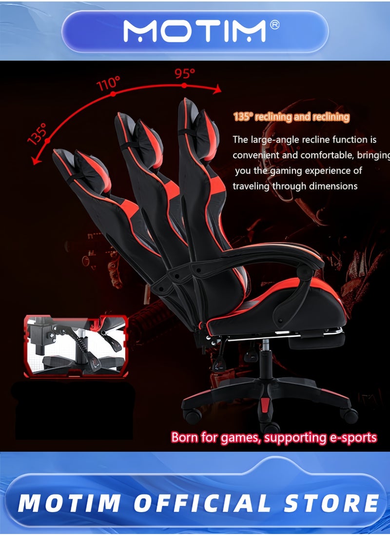 Gaming Chair Computer Chair with Footrest and Lumbar Support Height Adjustable 360° Swivel Seat