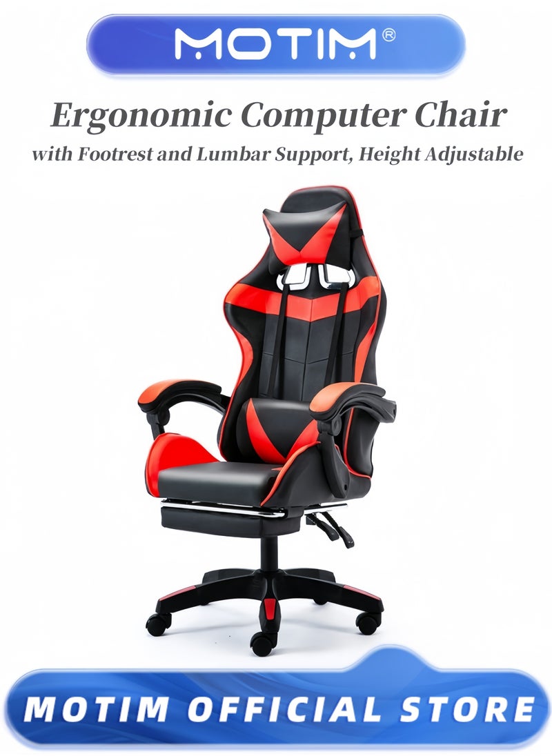 Gaming Chair Computer Chair with Footrest and Lumbar Support Height Adjustable 360° Swivel Seat