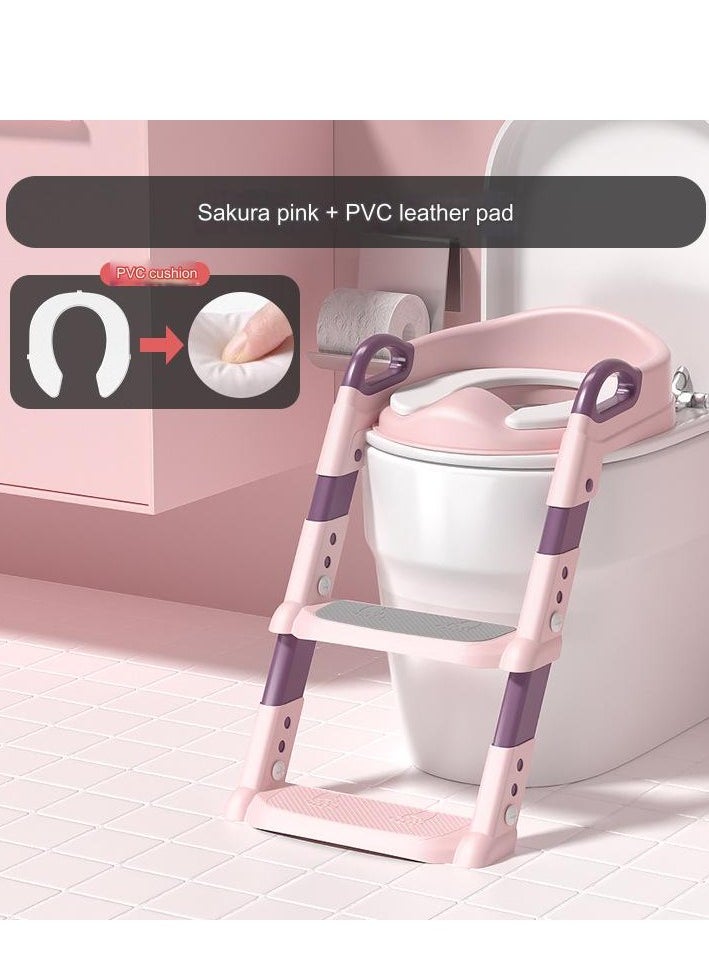 Children's Toilet Portable Toilet Seat Foldable Auxiliary Toilet Ladder