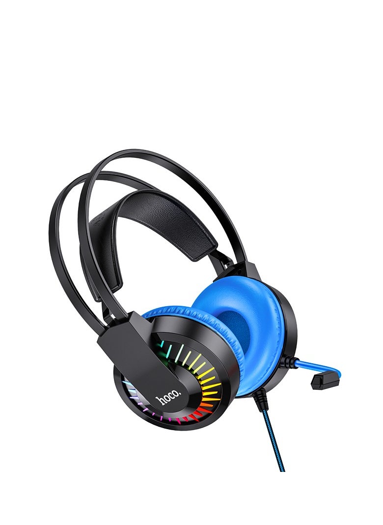 hoco. W105 Over-Ear Gaming Headset – LED Lighting, 40mm Drivers, and Dual Audio Port Support Headphones