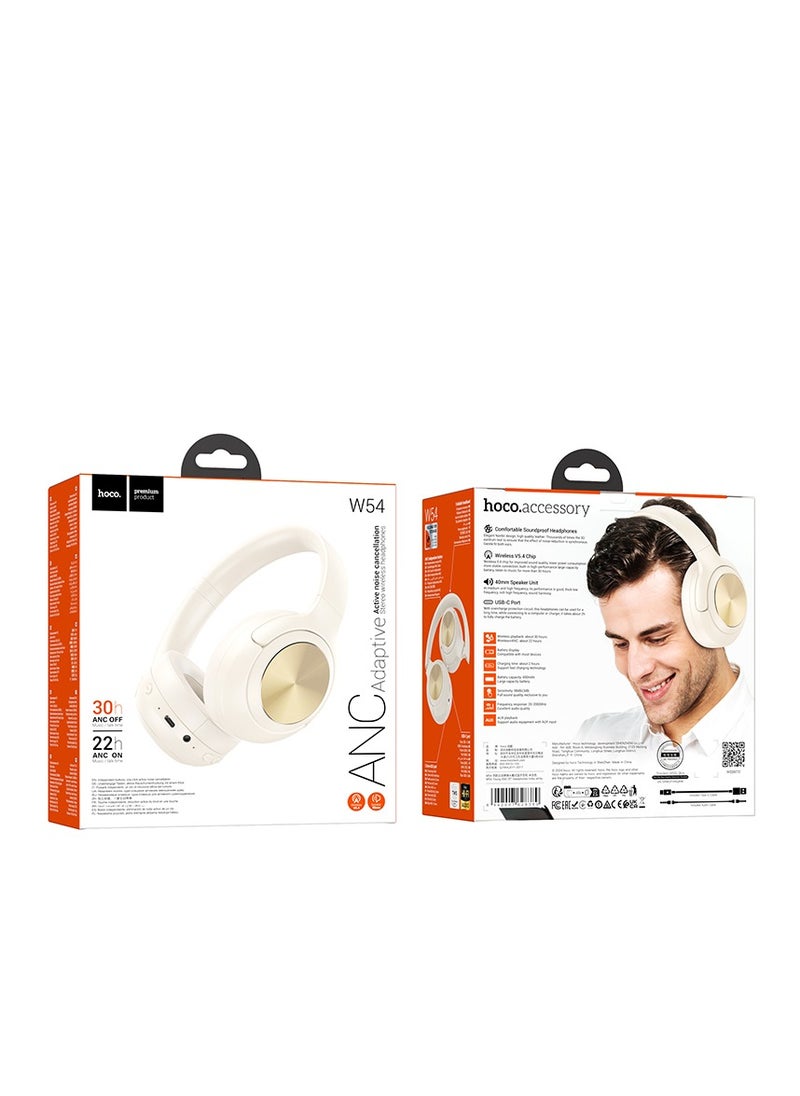 hoco. W54 Young ANC Bluetooth Headphones – Active Noise Cancellation, 30-Hour Playback, Multi-Mode Support