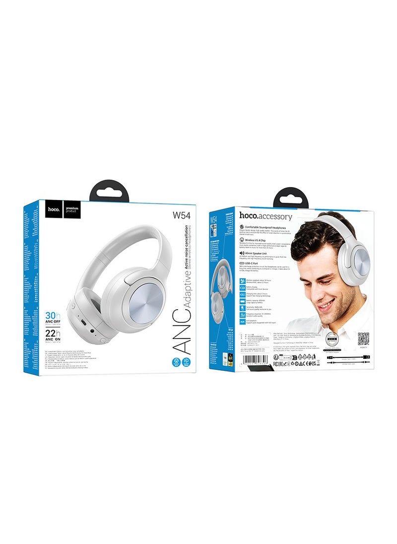 hoco. W54 Young ANC Bluetooth Headphones – Active Noise Cancellation, 30-Hour Playback, Multi-Mode Support