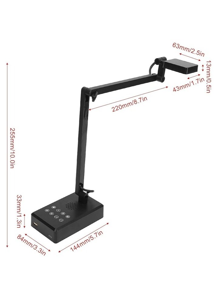 USB Document Camera for Teachers and Classroom, 4K 16MP Ultra HD Adjustable Angle Book Scanner Doc Camera for Live Demo, Web Conferencing, Distance Learning, Remote Teaching