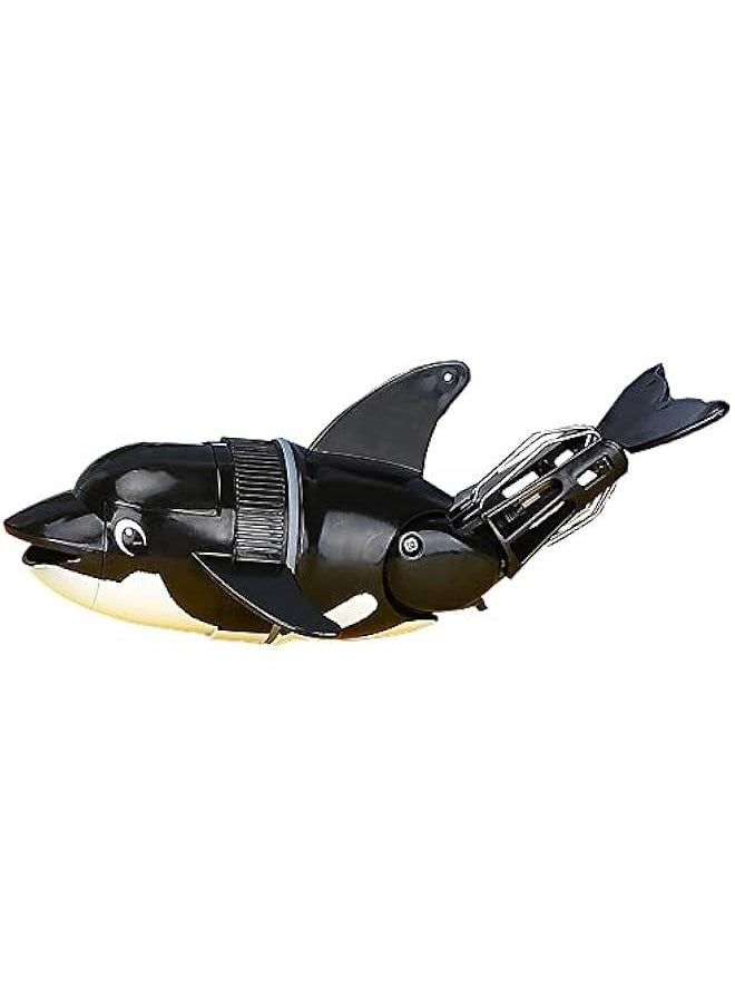 Electric Rollover Dolphin Bath Toy, Bathtub Rolling Fish Toy Tubmling Dolphin Tub Toy Swimming Dolphin Bathtub Toy Simulated Fish Water Toy (Black)