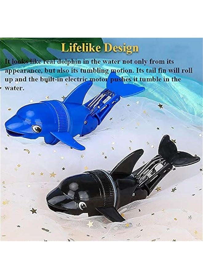 Electric Rollover Dolphin Bath Toy, Bathtub Rolling Fish Toy Tubmling Dolphin Tub Toy Swimming Dolphin Bathtub Toy Simulated Fish Water Toy (Black)