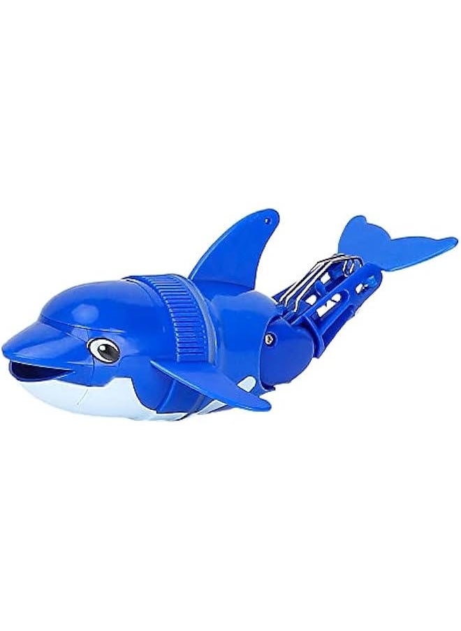 Electric Rollover Dolphin Bath Toy, Bathtub Rolling Fish Toy Tubmling Dolphin Tub Toy Swimming Dolphin Bathtub Toy Simulated Fish Water Toy (Blue)