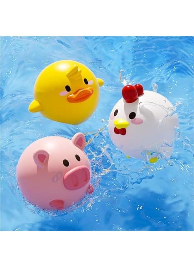 Glowing Fishing Bath Toy, Glowing Animal Ball Tub Toy Light-p Bathtub Toy Luminous Animal Floating Toy Tub Fishing Game Bath Toy Tub Basketball Hoop Toy (3PCS Glowing Animal Balls-2)