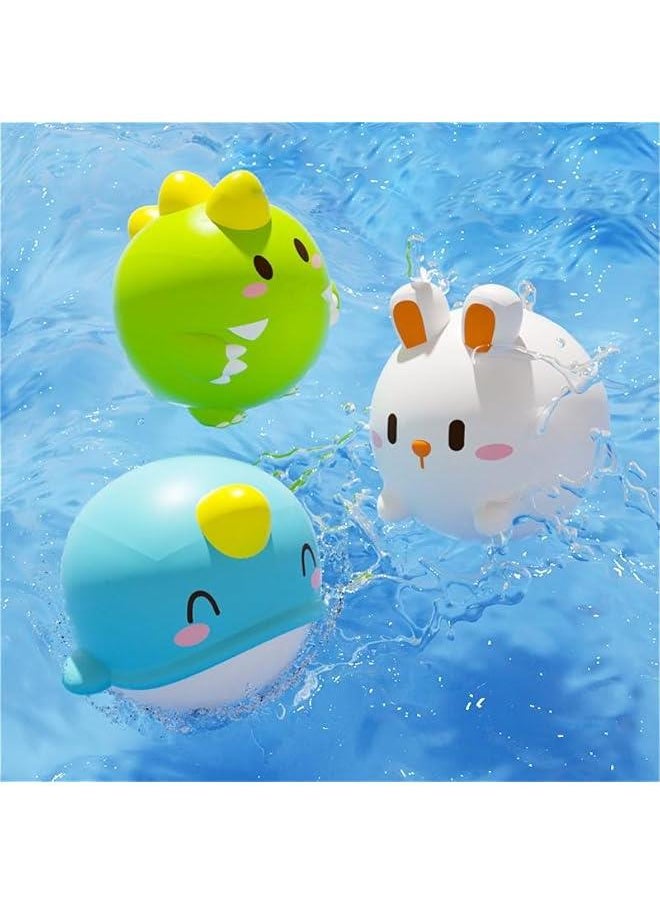 Glowing Fishing Bath Toy, Glowing Animal Ball Tub Toy Light Up Bathtub Toy Luminous Animal Floating Toy Tub Fishing Game Bath Toy Tub Basketball Hoop Toy (3PCS Glowing Animal Balls-1)