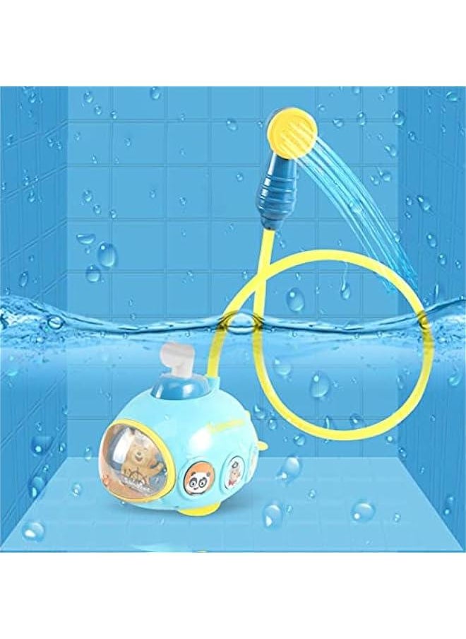 Bathtub Submarine Shower Sprinkler Toy, Electric Submarine Shower Head Tub Toy Bathtub Cartoon Sprinkler Shower Bath Toy boat Water Pump Toy Pool Spray Water Toy (Submarine-Blue)