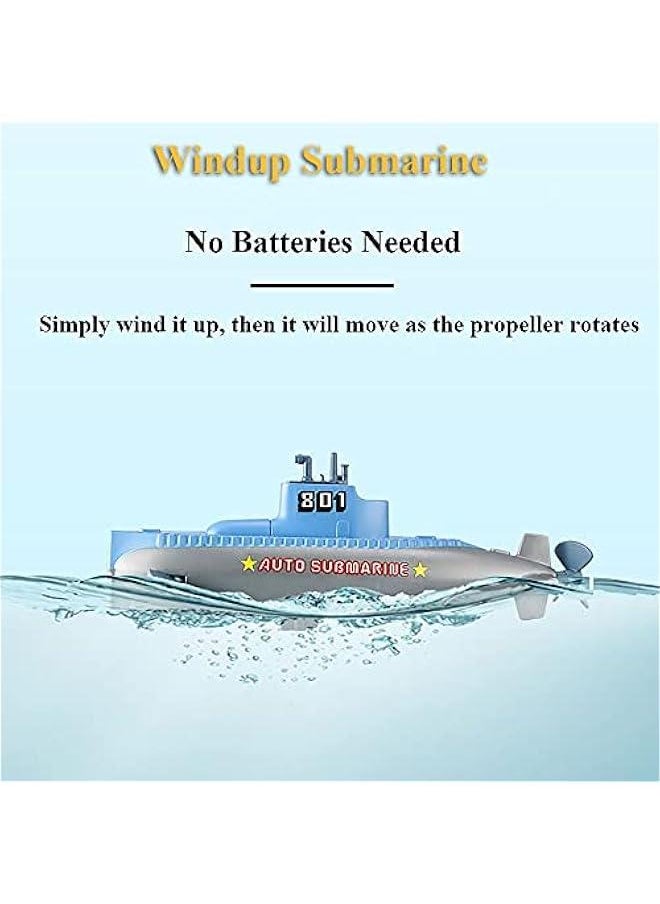 Windup Submarine Bath Toy Clockwork boat Floating Toy SUB Tub Toy Swimming Bathtub Toy Water Toy Fish Tank Toy Submarine Model Toy for Boys and Girls