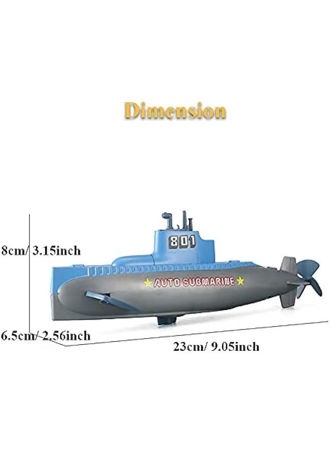 Windup Submarine Bath Toy Clockwork boat Floating Toy SUB Tub Toy Swimming Bathtub Toy Water Toy Fish Tank Toy Submarine Model Toy for Boys and Girls