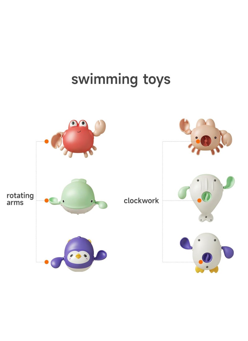 Crab Bubble Machine Bath Toy with 3 Pack Wind-up Poor Toys, Automatic Bubble Maker Baby Bath Toys, Blow Bubbles and Plays Children’s Songs, Birthday Gift for Kids