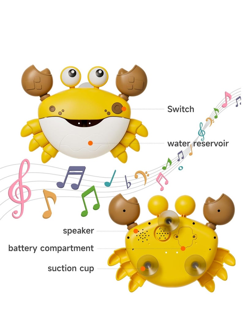 Crab Bubble Machine Bath Toy with 3 Pack Wind-up Poor Toys, Automatic Bubble Maker Baby Bath Toys, Blow Bubbles and Plays Children’s Songs, Birthday Gift for Kids