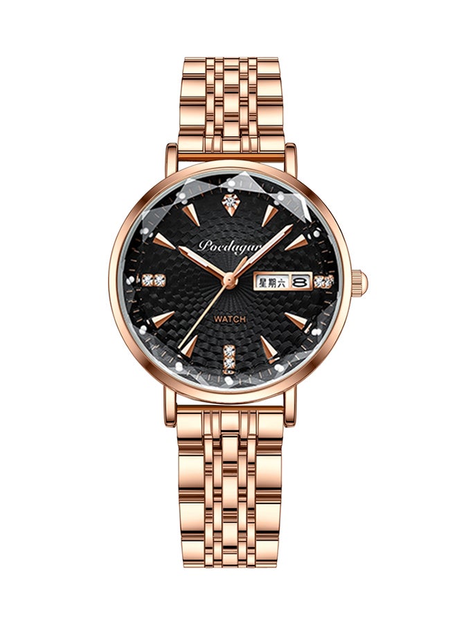 Rose Gold Colour Luminous Quartz Womens Watch - 43123