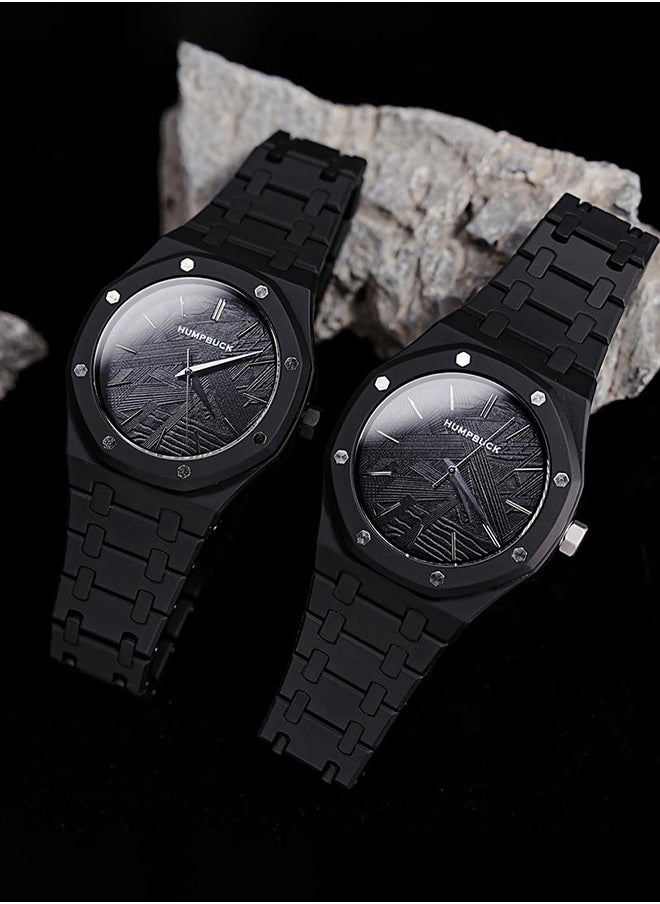 Lightweight Quartz Watch for Men Sport Waterproof Watches 2304 black