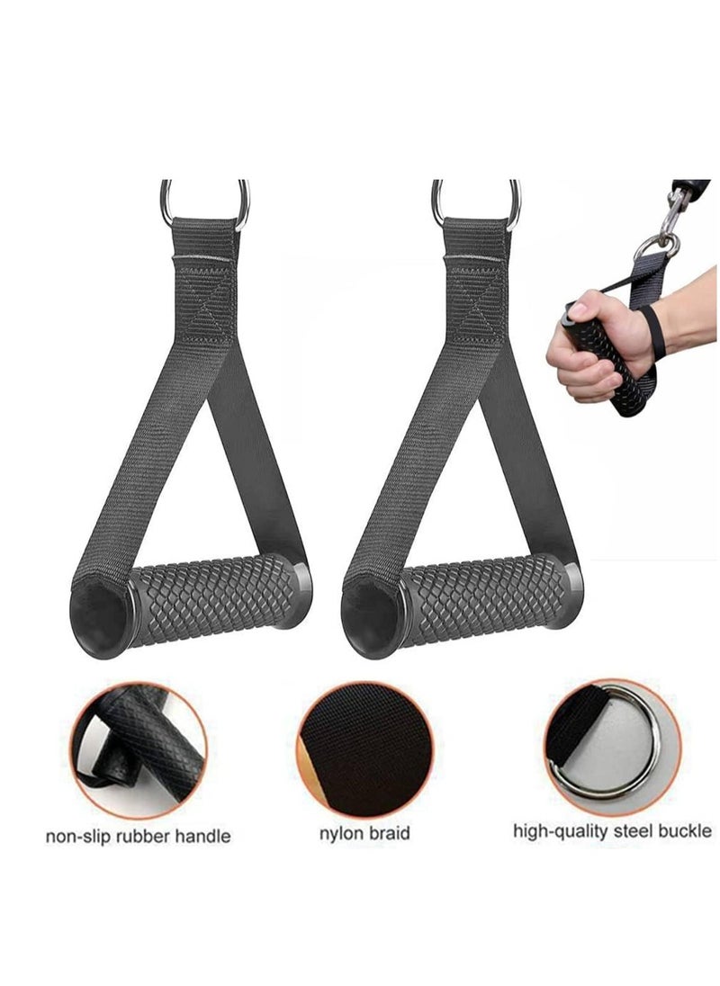 Exercise Handle, Professional Cable Heavy Duty Sports Machine Accessories ABS Core Fitness Strap Stirrup Silicone for Training Pulley System Home Gym