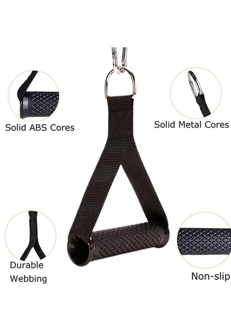 Exercise Handle, Professional Cable Heavy Duty Sports Machine Accessories ABS Core Fitness Strap Stirrup Silicone for Training Pulley System Home Gym