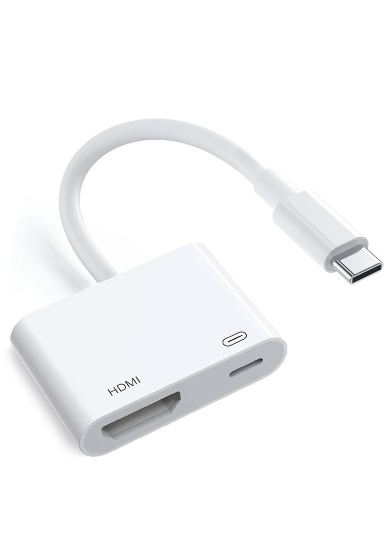 USB-C to HDMI Adapter 4K@60Hz for iPhone 15 MacBook Pro Air iPad Pro, USB 3.1 Type C Digital AV HDMI 2.0 Cord Compatible with Samsung Galaxy S23/S22, Pixelbook, XPS and More