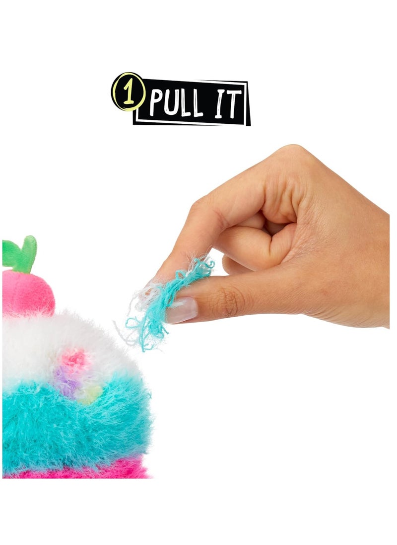 Double Scoop Ice Cream Small Collectible Character Plush Toy, Surprise Reveal Out of the Box, Hugable Fidget DIY Fur Pull, Super Soft Fluff, Stress Relief Plush Pulling Toy Squeeze Fun Doll Gift