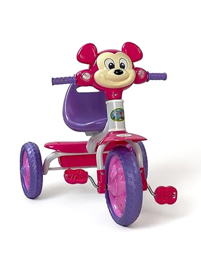 Kids Balance Bike Kids Tricycles for 1.5-4 Years, Three Wheel Tricycle For Toddlers With Sounds and Lights, 3 Wheel Baby Bicycle With Basket, Toddlers Small Trike, Pink