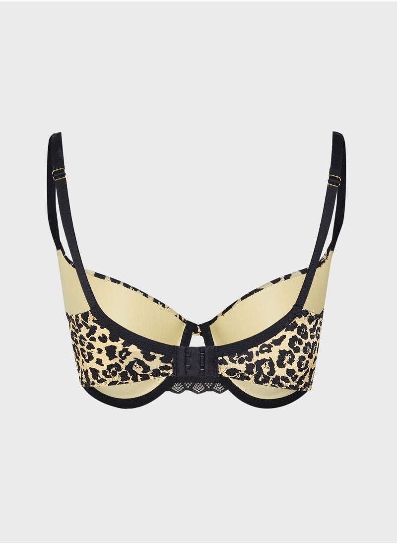 Animal Print Balconette Bra