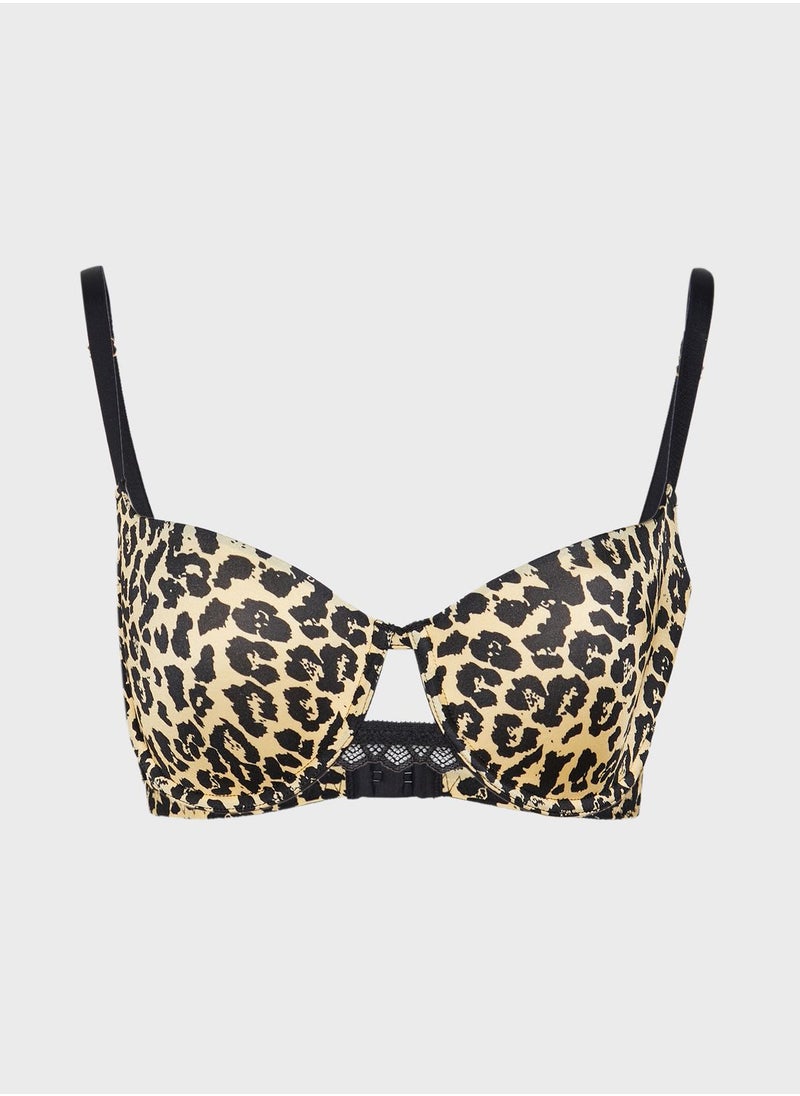 Animal Print Balconette Bra