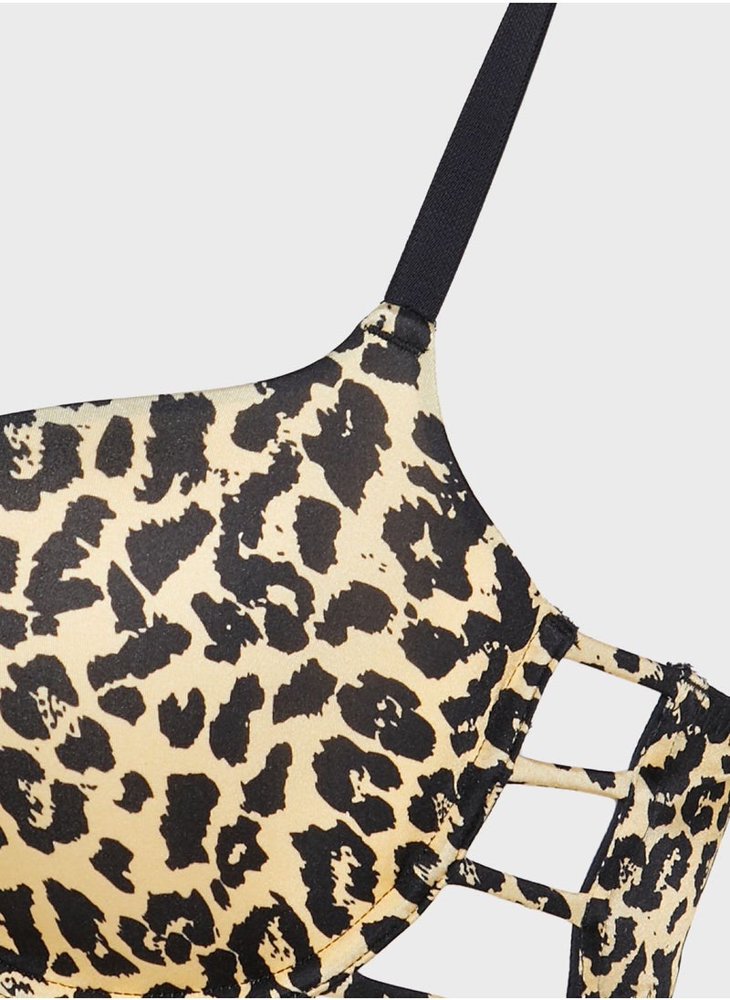 Animal Print Balconette Bra