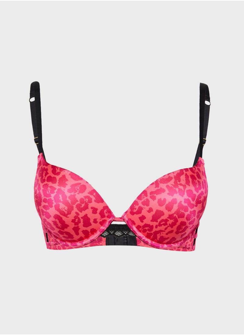 Animal Print Plunge Bra