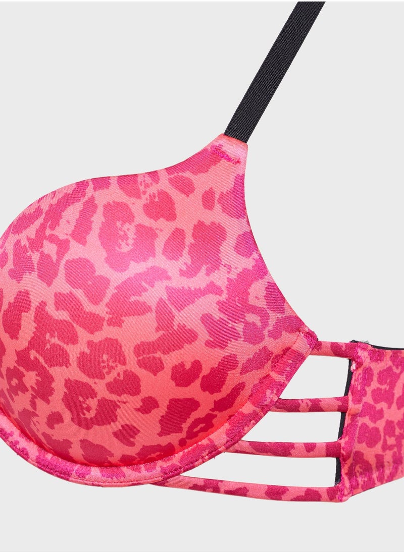 Animal Print Plunge Bra