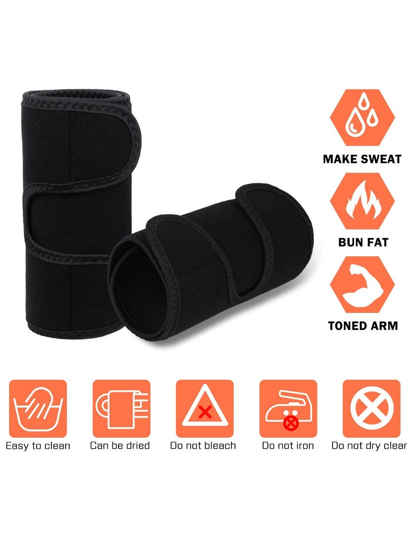 Sweat Arm Bands for Men and Women, Arm Shaping Trimmers for Fitness and Weight Loss, Slimming Body Shapers for Running and Workouts (Set of 2)
