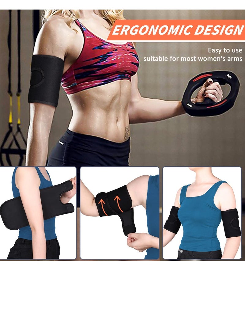 Sweat Arm Bands for Men and Women, Arm Shaping Trimmers for Fitness and Weight Loss, Slimming Body Shapers for Running and Workouts (Set of 2)