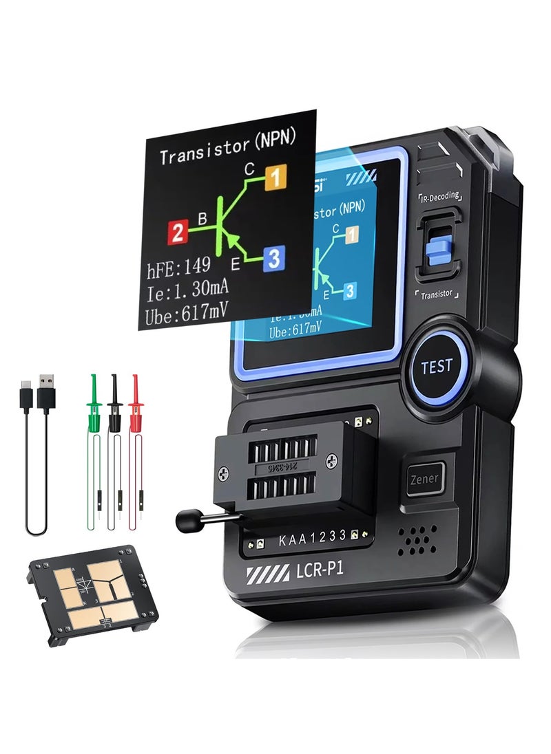 LCR-P1 Transistor Tester, Diode Triode Capacitor Resistance, LCR ESR Meter MOSFET NPN PNP SMD Multifunction Tester