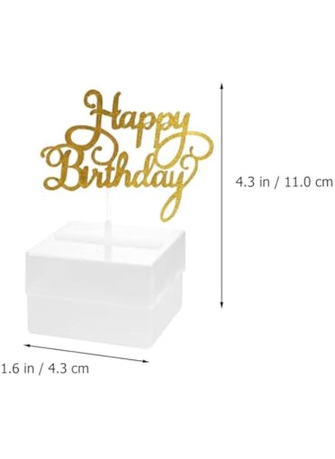 Birthday Dessert Pick Cake Money Case Topper 2 Set Box Cake Money Box Birthday Cake Plastic Decorations Happy Birthday Cake Cake Money Case Decoration